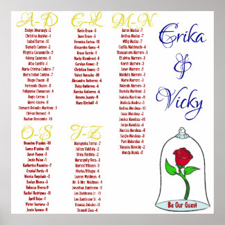 Poster Gráfico de assentos da Bela e da Besta