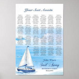 Poster Gráfico de Assentos da Festa de Aposentadoria Sail
