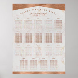 Poster Gráfico de Assentos da Mesa 19 Casamento Mármore C