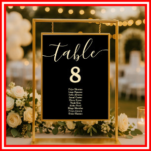 Poster Gráfico de Assentos da Mesa de Casamento Amarelo M