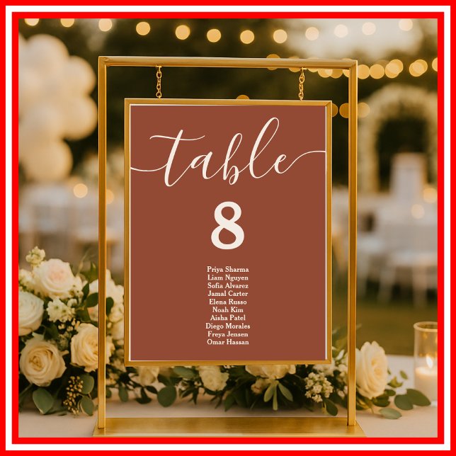 Poster Gráfico de Assentos da Mesa de Casamento Boho Lara (Criador carregado)