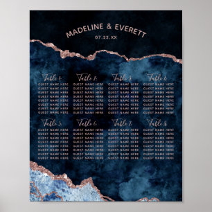 Poster Gráfico de Assentos da Mesa de Casamento Rosa Dour