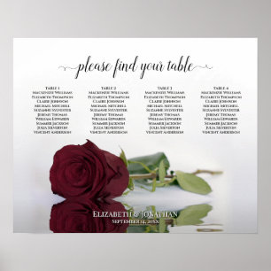 Poster Gráfico de Assentos da Mesa Elegante Burgundy Rosa