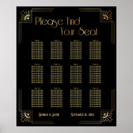 Poster Gráfico de Assentos da Mesa na Deco 12 de Arte Pre