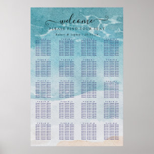 Poster Gráfico de Assentos da Praia Summer Blue