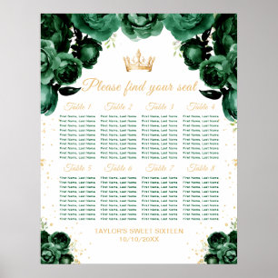 Poster Gráfico de Assentos da Princesa Verde Doce Dezesse