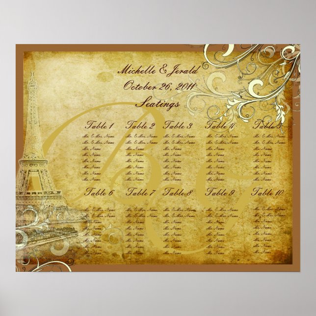 Pôster Gráfico de assentos das espirais de natas-de-safra (Frente)