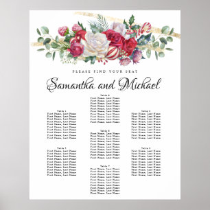 Poster Gráfico de Assentos de 7 Mesas do Casamento Verde 