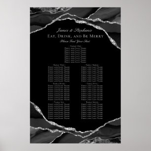 Poster Gráfico de Assentos de Agata Negra Elegante