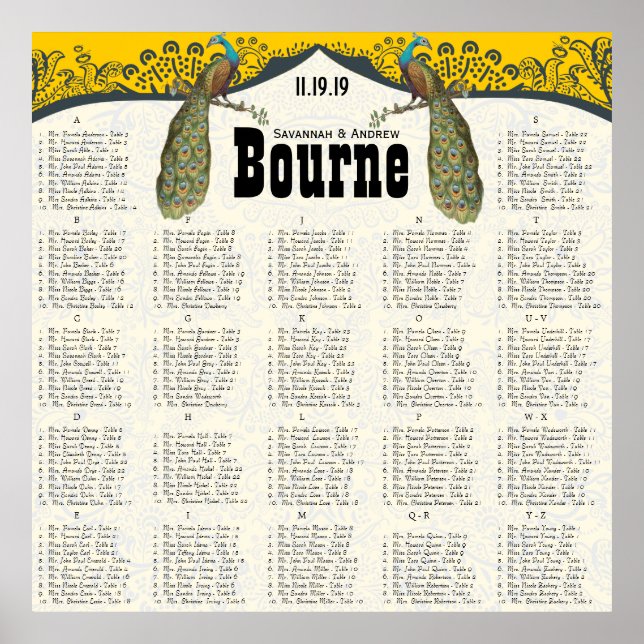 Pôster Gráfico de Assentos de Aves de Capoeira de Peacock (Frente)