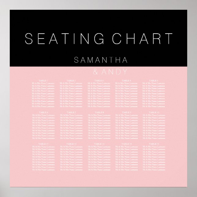 Poster Gráfico de assentos de blocos de cor rosa rosa per (Frente)