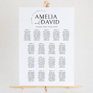 Poster Gráfico de Assentos de Boas-Vindas com 17 Mesas Mo