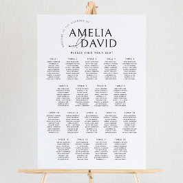 Poster Gráfico de Assentos de Boas-Vindas com 18 Mesas Mo