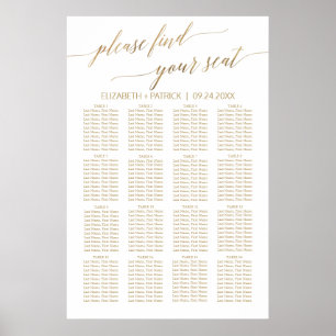Poster Gráfico de Assentos de Caligrafia Dourada elegante