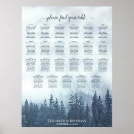 Poster Gráfico de Assentos de Casamento 23 Mesa Blue Moun