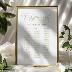 Poster Gráfico de Assentos de Casamento 9 Mesas Folha a O