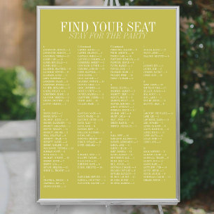 Poster Gráfico de Assentos de Casamento Alfabetico Chartr
