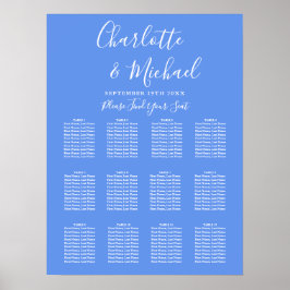 Poster Gráfico de Assentos de Casamento Azul Centáurea Mo