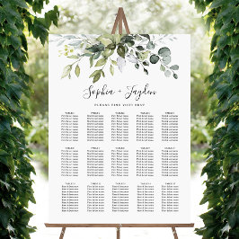 Poster Gráfico de Assentos de Casamento Azul Empoeirado E