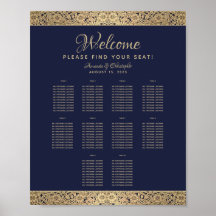 Gráfico de Assentos de Casamento Azul Marinho 10 M