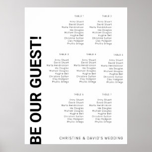 Poster Gráfico de assentos de Casamento Branco Simples c