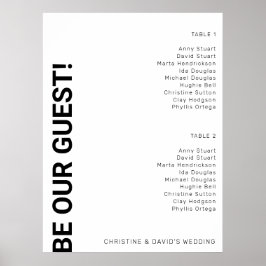 Poster Gráfico de assentos de Casamento Branco Simples co