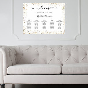 Poster Gráfico de assentos de casamento - brilho de ouro
