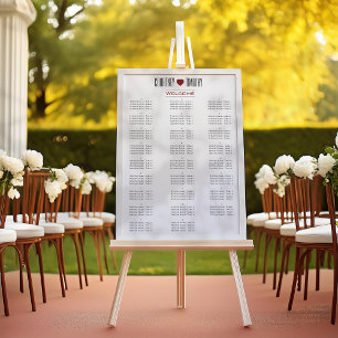 Pôster Gráfico de Assentos de Casamento Cardíaco Minimali