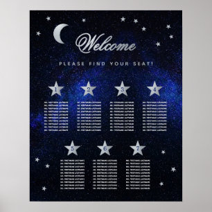 Poster Gráfico de assentos de casamento celestial com 7 m