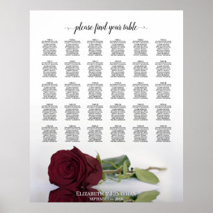 Poster Gráfico de Assentos de Casamento Chic Mesa 30