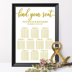 Poster Gráfico de Assentos de Casamento com 10 Mesas Cali