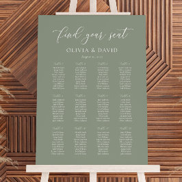 Poster Gráfico de Assentos de Casamento com 12 mesas na c
