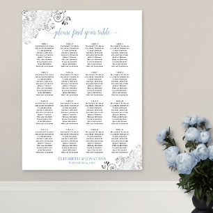 Poster Gráfico de Assentos de Casamento com 16 Mesas Bran