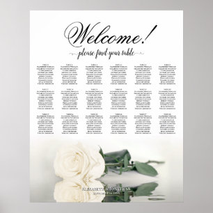 Poster Gráfico de assentos de casamento com 18 mesas Eleg