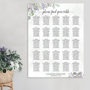 Poster Gráfico de Assentos de Casamento com 25 Mesas Lava