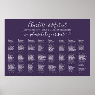 Poster Gráfico de Assentos de Casamento com 300 Nomes Rox