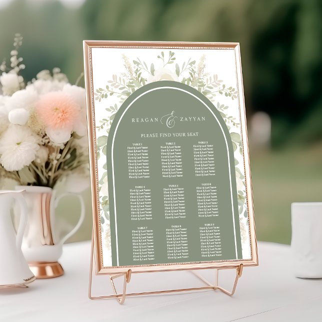 Poster Gráfico de Assentos de Casamento com Arco Floral d (Criador carregado)