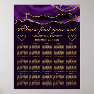 Poster Gráfico de Assentos de Casamento com Brilho de Ága