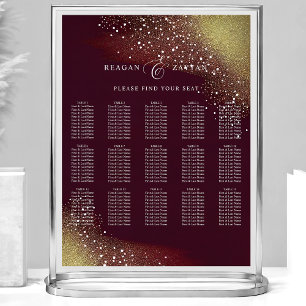 Poster Gráfico de Assentos de Casamento com Brilho em Bor