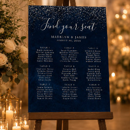 Poster Gráfico de assentos de casamento com brilho pratea