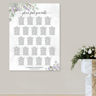 Poster Gráfico de Assentos de Casamento com Eucalipto Lav