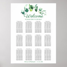 Poster Gráfico de Assentos de Casamento com Eucalipto Mod