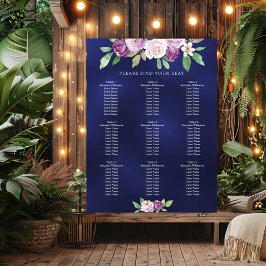 Poster Gráfico de assentos de casamento com flores de vio