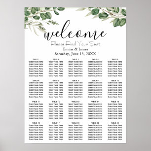 Poster Gráfico de Assentos de Casamento com Folhagem Mode