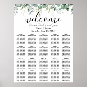 Poster Gráfico de Assentos de Casamento com Folhagem Mode