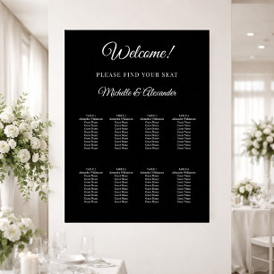 Poster Gráfico de assentos de casamento com fonte moderna