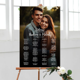 Poster Gráfico de assentos de casamento com fotografia al