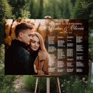 Poster Gráfico de assentos de casamento com fotografia al
