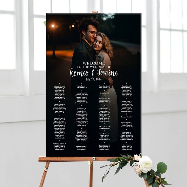 Poster Gráfico de assentos de casamento com fotografia al (Criador carregado)