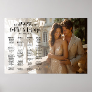 Poster Gráfico de assentos de casamento com fotografia al